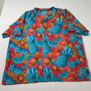 Mens Tropical 6X Button Down Collared Vibrant Hawaiian Shirt